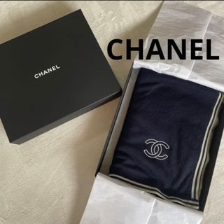 シャネル(CHANEL)の美品☆シャネル☆マフラー　ショール　ストール☆ネイビー(マフラー/ショール)