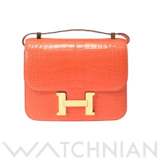 エルメス(Hermes)の中古 エルメス HERMES レディース ショルダーバッグ オレンジポピー /ゴールド金具 アリゲーターマット(ショルダーバッグ)