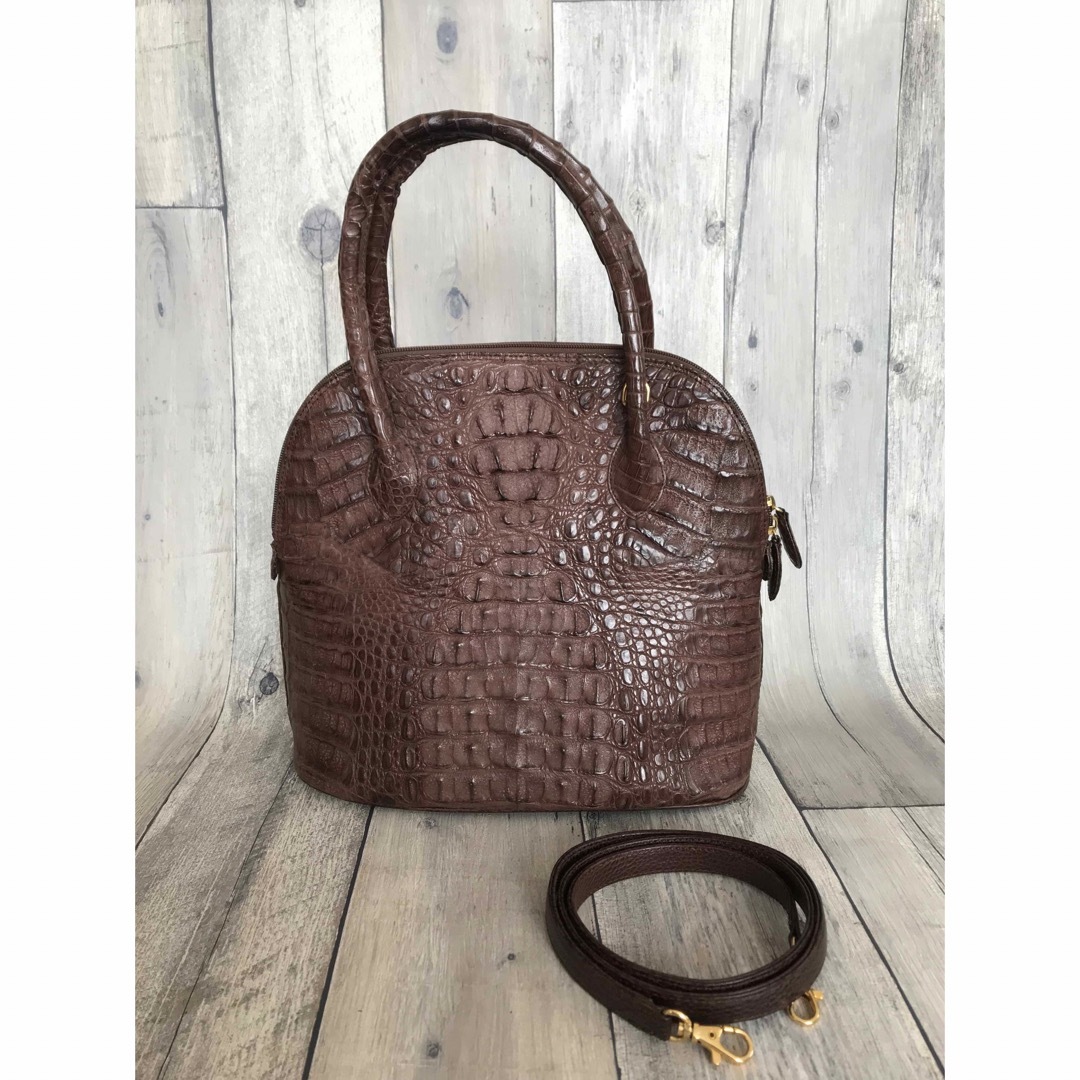 Crocodile - ワニ革【綺麗】クロコダイル カイマン 2wayショートバッグ