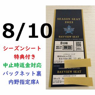 ヨコハマディーエヌエーベイスターズ(横浜DeNAベイスターズ)の【中止補償】8/10横浜DeNAベイスターズ×中日 横浜スタジアムネット裏(野球)