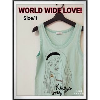 ワールドワイドラブ(WORLD WIDE LOVE!)のWORLD WIDE LOVE ワールドワイドラブ タンクトップ スパンコール(タンクトップ)