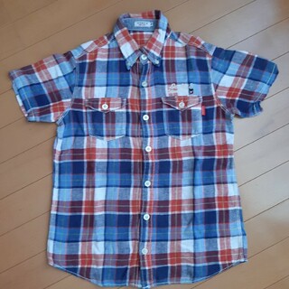 ダブルビー(DOUBLE.B)のまめ様専用　ダブルB　半袖チェックシャツ　150　中古(Tシャツ/カットソー)