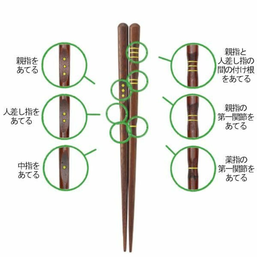 三点支持箸 子供用 矯正箸 16.5cm 左利き用 インテリア/住まい/日用品のキッチン/食器(カトラリー/箸)の商品写真