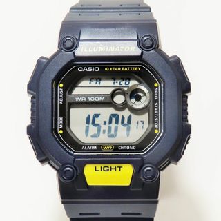 カシオ(CASIO)の稼働品 美品 CASIO カシオ 腕時計 W-737H 紺色 ネイビー(腕時計(デジタル))