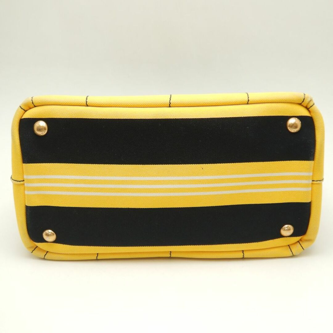 PRADA プラダ カナパ B2439B トートバッグ CANAPA RIGHE キャンバス GIALLO/250810