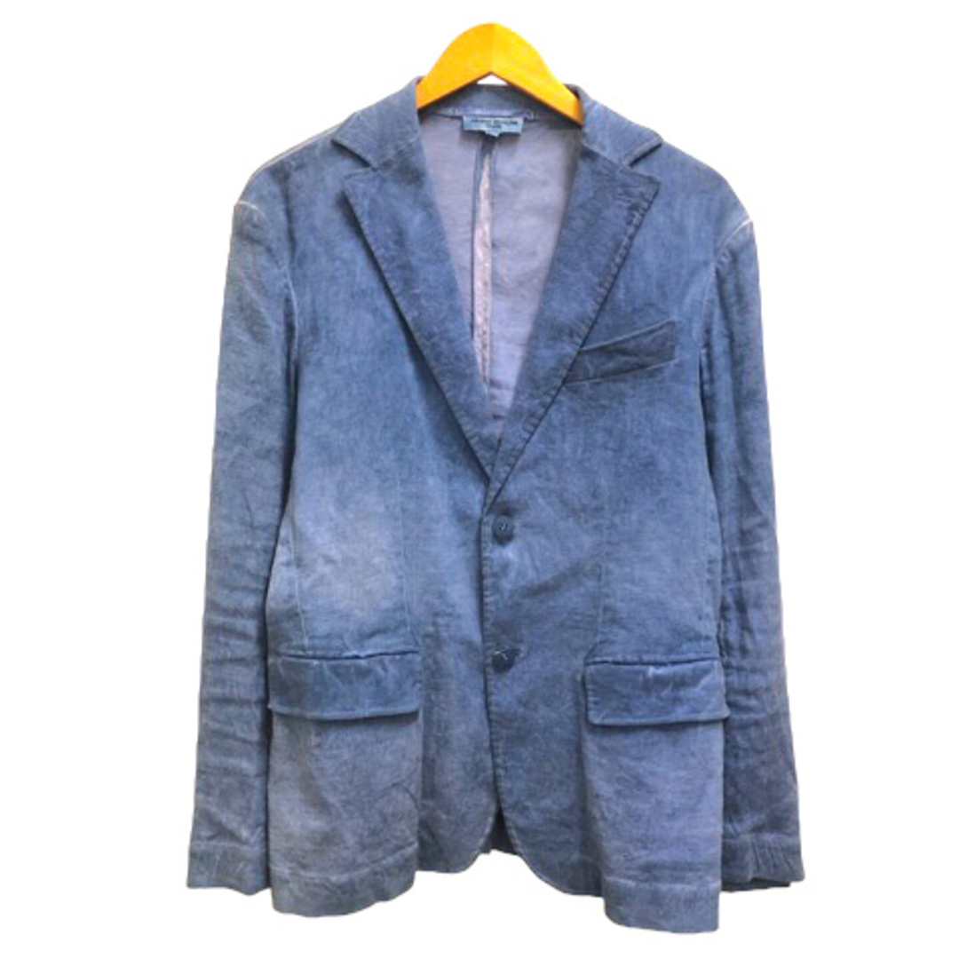 STUDIO YPSILON テーラードジャケット 上着 リネン混 46 ブルー