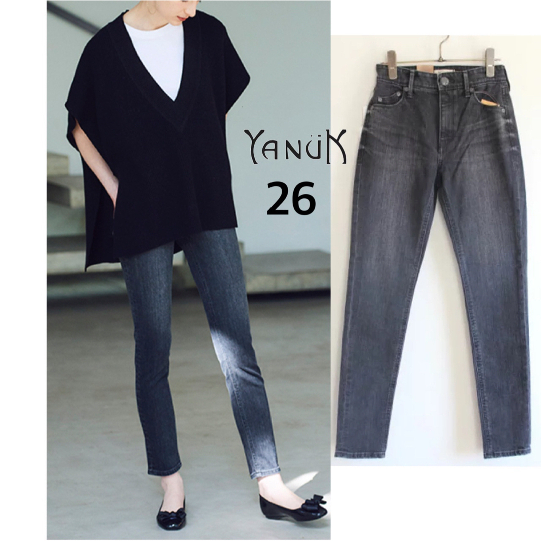 加工スキニーデニム　yanuk ネイビー