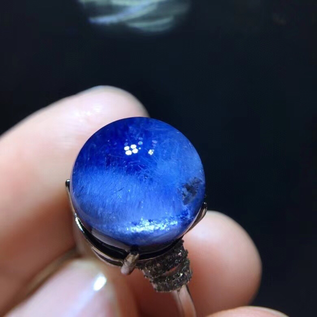 ⭐︎【天然】ブルールチル デュモルチエライト リング s925 12.2mm-
