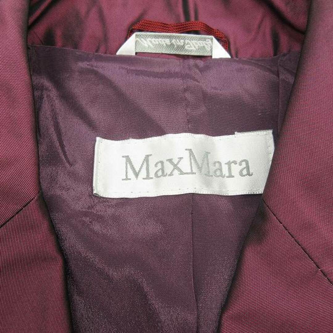 マックスマーラ 白タグ パープル シルク シャツ タック 高級 サテン