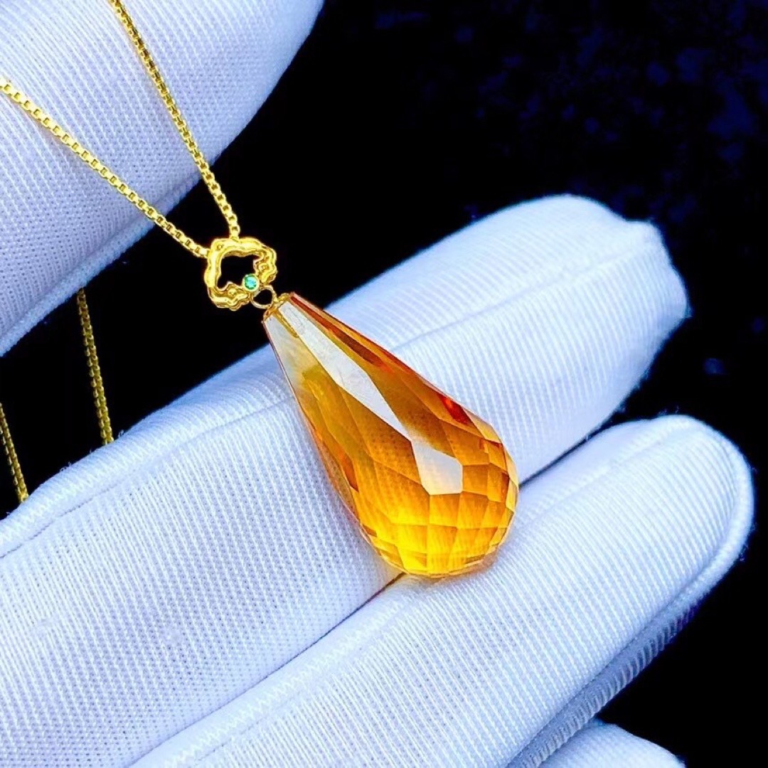⭐︎【天然】シトリン ネックレス 22x11mm ⭐︎【天然】シトリン ネックレス 22x11mm