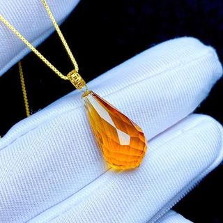 ⭐︎【天然】シトリン ネックレス 19x10mm-