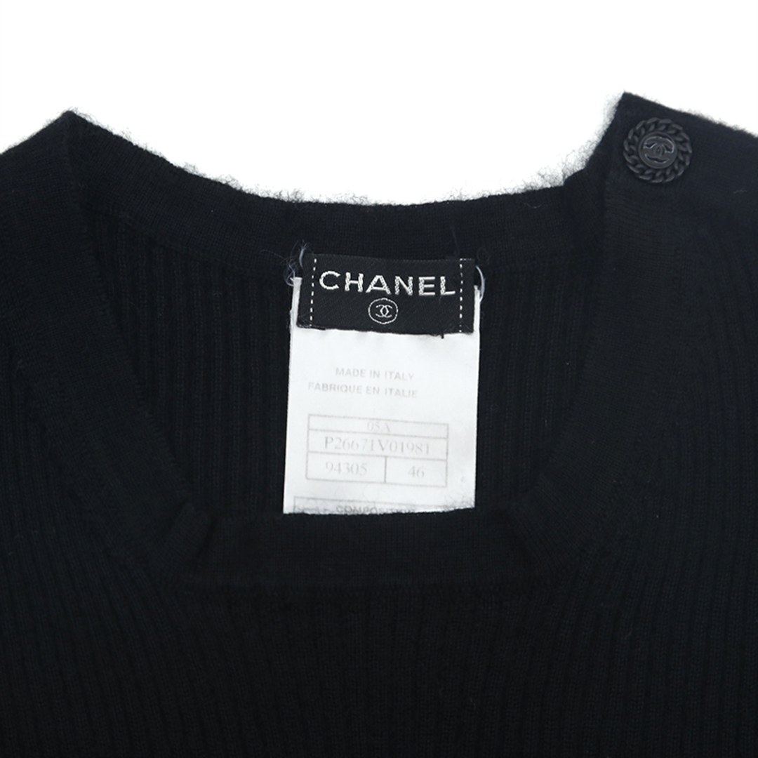 シャネル CHANEL ココマーク ボタン 半袖 セーター カシミヤ