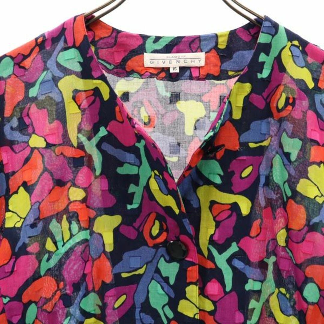 ジバンシィ ノーカラー 総柄 半袖 シャツ 15 GIVENCHY レディース 【中古】 【230728】 ジバンシィ ノーカラー 総柄 半袖 シャツ 15 GIVENCHY レディース 【230728】