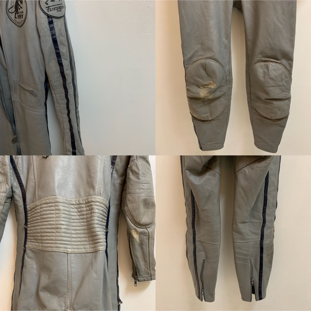 Furygan VINTAGE FRANCE製 レザーレーシングスーツ グレー