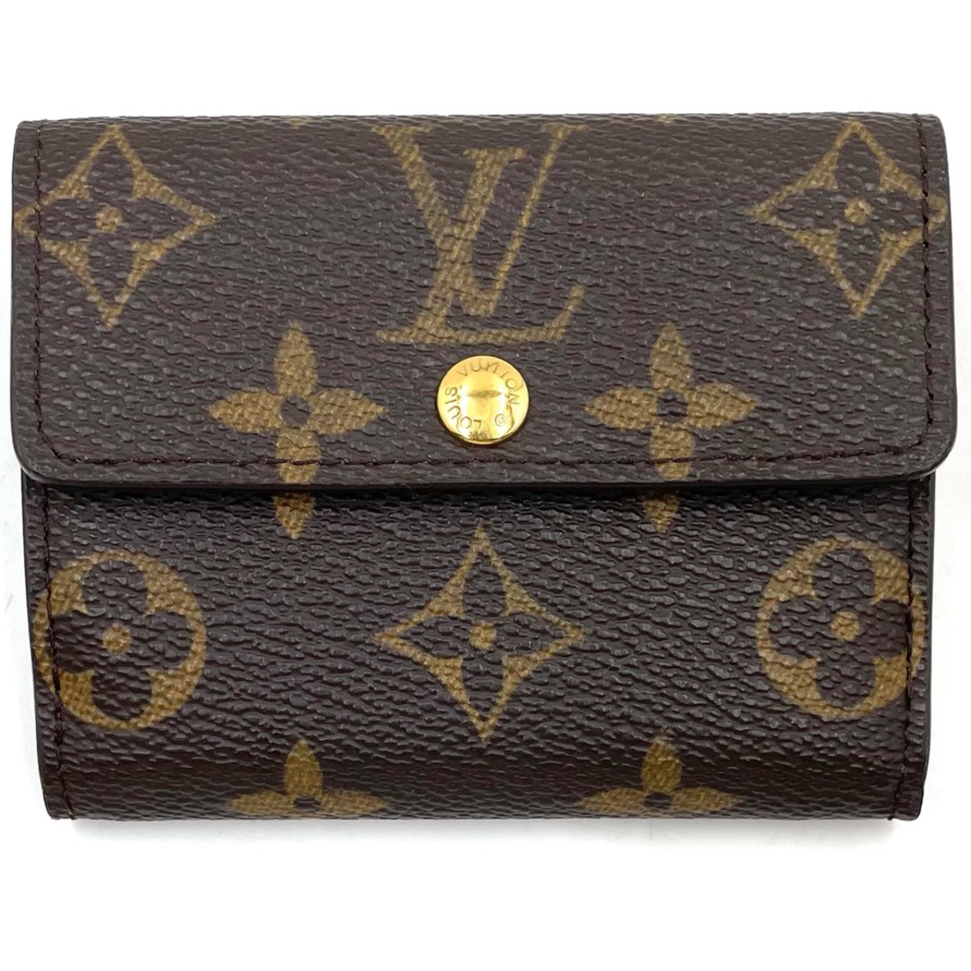 ボタンスナップポケットx1内側【値下げ中】LOUIS VUITTON ルイヴィトン カードケース モノグラム ラドロー コインケース 小銭入れ ミニ財布 ブラウン 茶 小物 メンズ レディース M61927    ゴールド金具 ユニセックス 定番 美品【品】