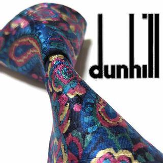 ダンヒル(Dunhill)のダンヒル　ネクタイ　ペイズリー柄　ボタニカル　花柄　植物柄　古着コーデ　光沢感(ネクタイ)