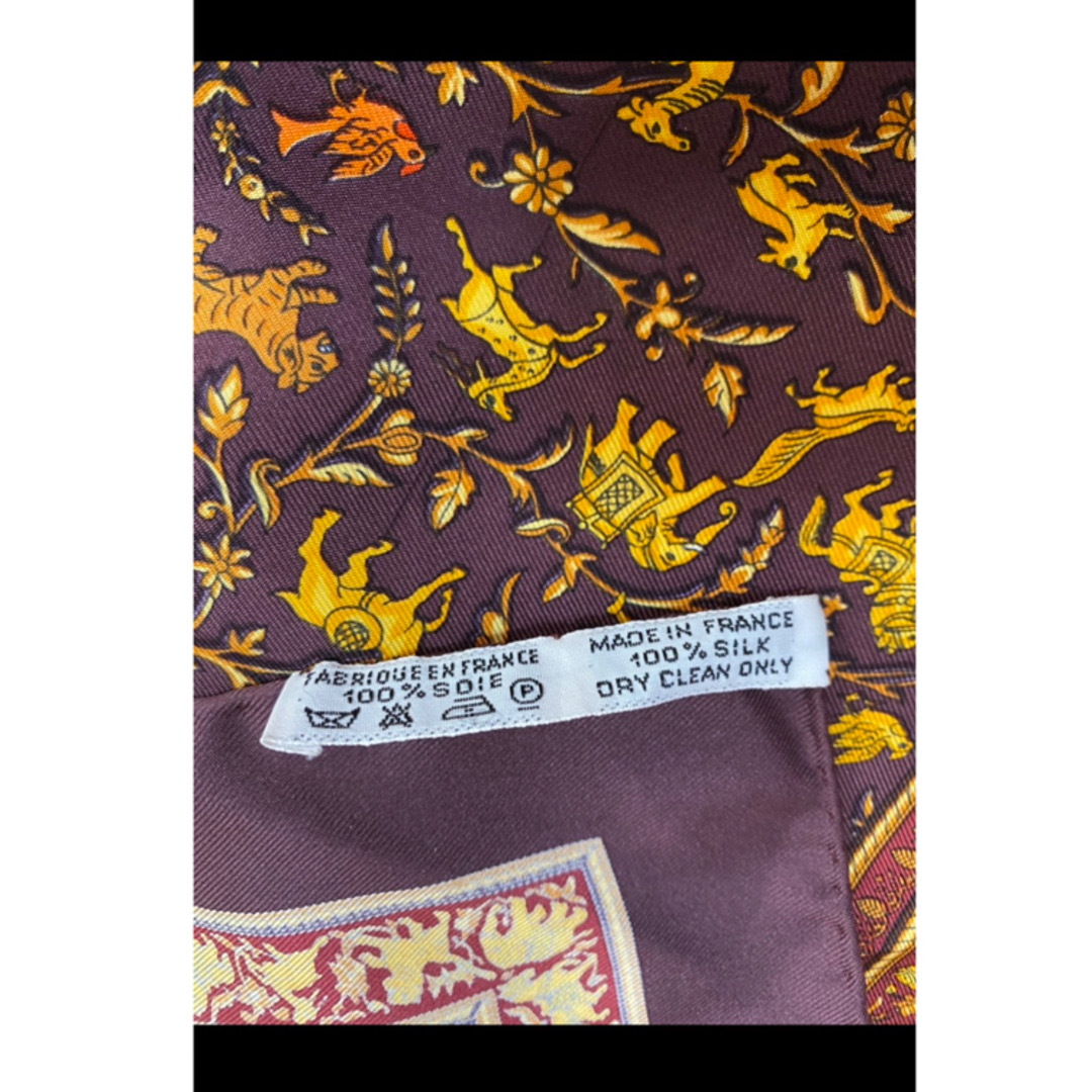 Hermes(エルメス)のエルメス　HERMES スカーフ　ミニスカーフ　カレ　パープル　ボルドー ハンドメイドのファッション小物(スカーフ)の商品写真