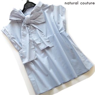 ナチュラルクチュール(natural couture)の新品natural couture リボンフレンチスリーブブラウス/BL(シャツ/ブラウス(半袖/袖なし))