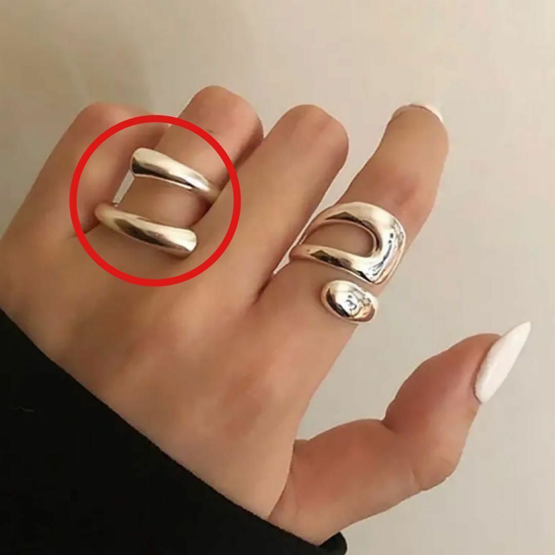 【SALE】希少デザイン★リング　指輪　韓国　シルバー　メンズ　レディース レディースのアクセサリー(リング(指輪))の商品写真