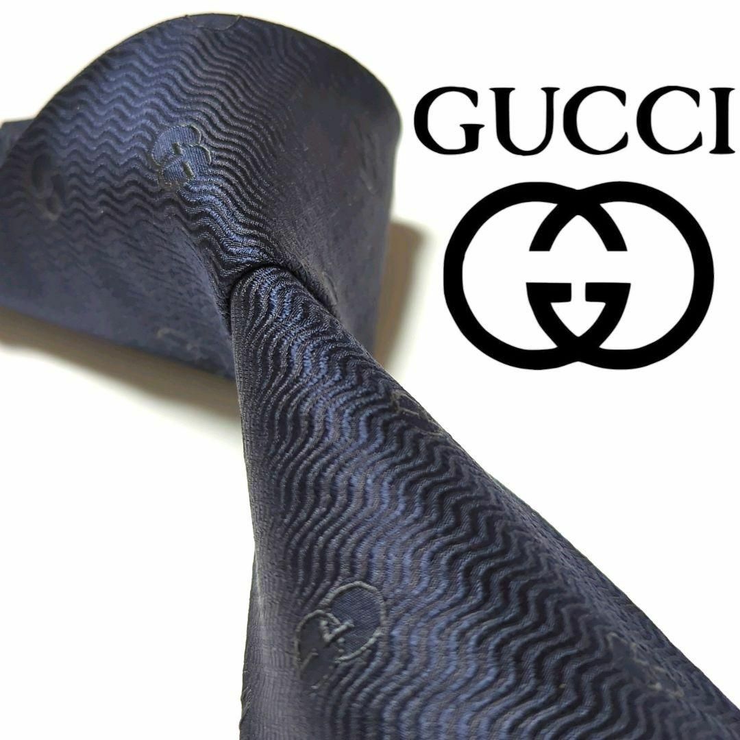 GUCCI グッチ GGロゴ ネクタイ シルク ブラック メンズ ブランド-