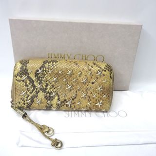 JIMMY CHOO 長財布 パイソン蛇皮×スタースタッズ-