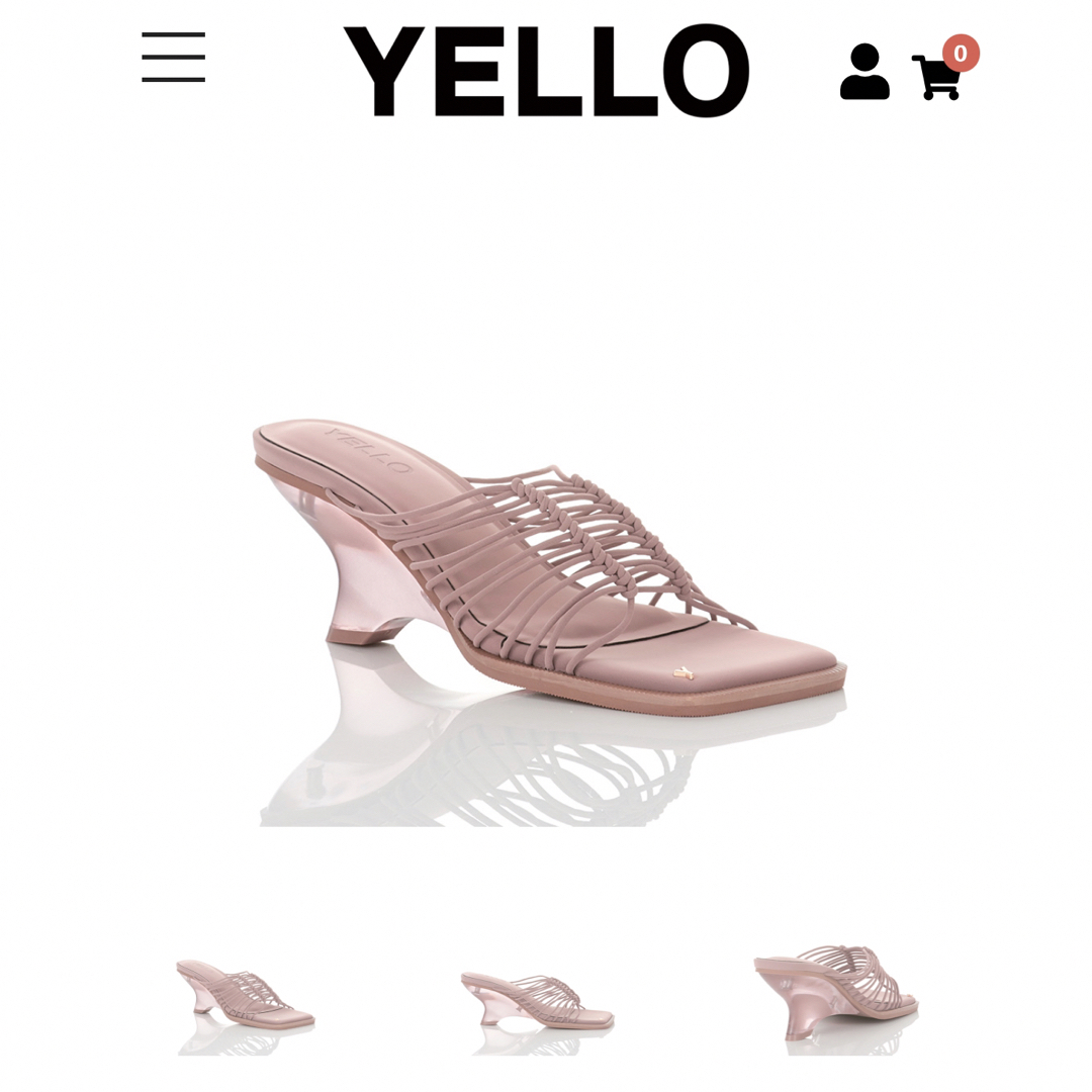 YELLO   MAUVEINE LOW WEDGE SANDALS サンダル