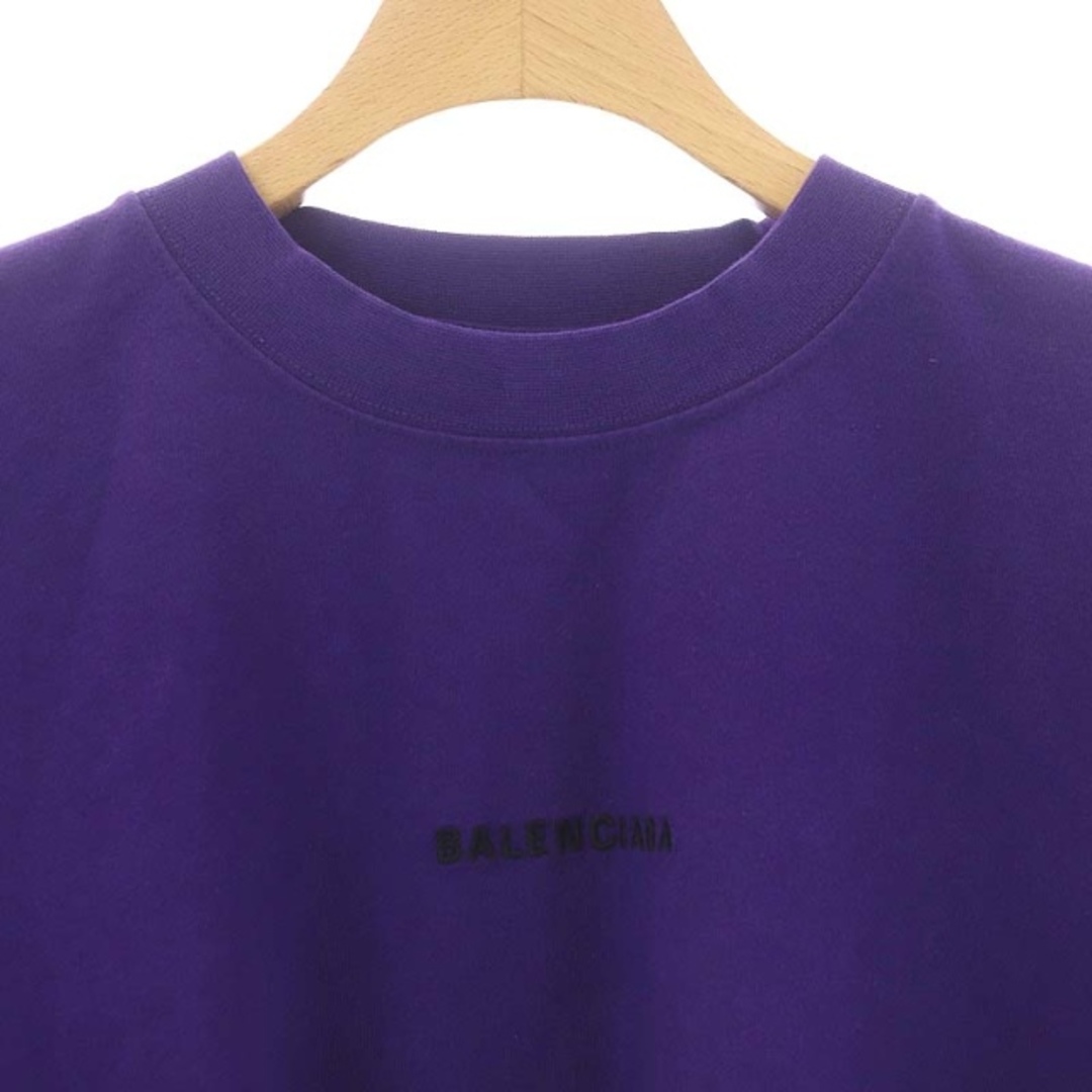 バレンシアガ ロゴ刺繍 Tシャツ カットソー 半袖 XS 紫 615965-