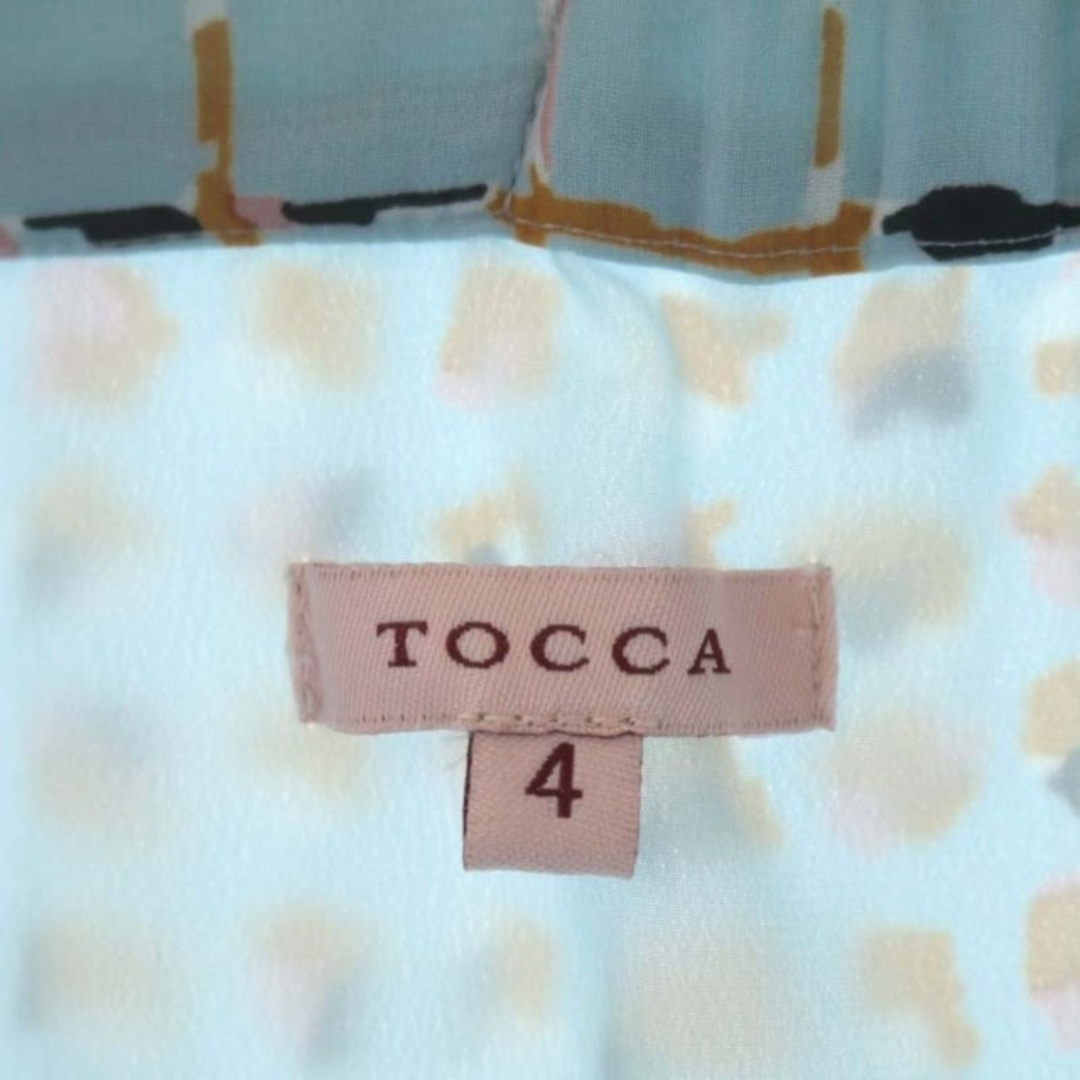 TOCCA(トッカ)のトッカ TOCCA 総柄膝丈スカート フレア 4 ライトブルー 茶 黒 レディースのスカート(ひざ丈スカート)の商品写真