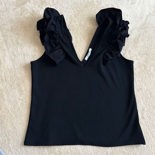 ザラ(ZARA)の未着用⭐︎zara ザラtrf トラファ　フリルカットソー　キャミ　タンクトップ(カットソー(半袖/袖なし))