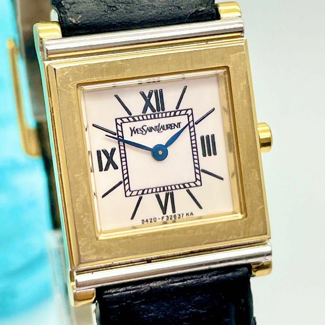 【動作OK】Yves Saint Laurent  腕時計 スクエア コンビ