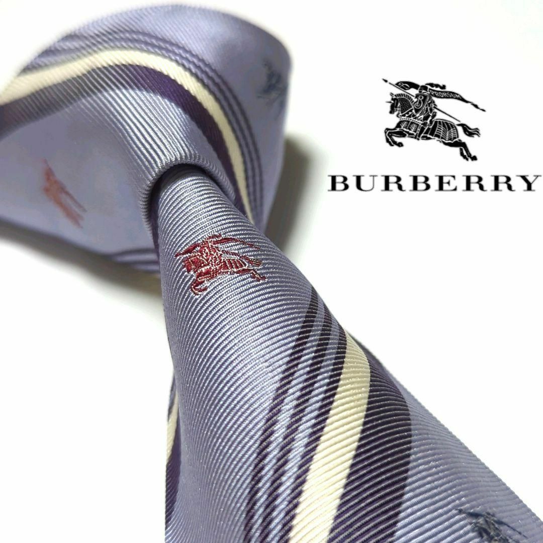 BURBERRY - バーバリー ネクタイ ストライプ ホースロゴ ハイブランド