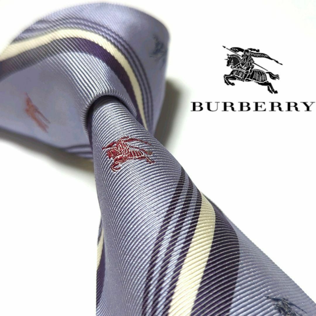 ◇美品◇ Burberry バーバリー ネクタイ ペイズリー ストライプ シルク