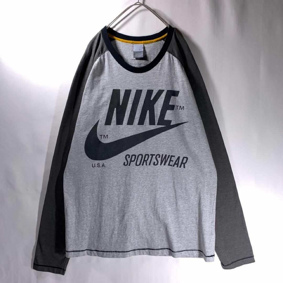 NIKE ナイキ リンガーネック 厚地 ロンT 長袖 Tシャツ L-