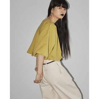 トゥデイフル(TODAYFUL)の【美品】TODAYFUL ボリュームスリーブコットンブラウス 半袖 クロップド丈(シャツ/ブラウス(半袖/袖なし))