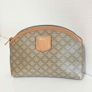 セリーヌ(celine)のCELINE セリーヌ ヴィンテージ マカダム ポーチ バニティ ブラウン 茶色(ポーチ)