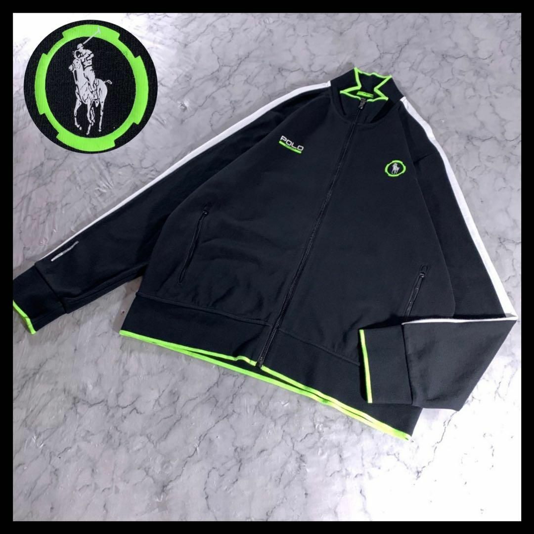 ポロスポーツ ラルフローレン トラックジャケット ジャージ 黒 蛍光 XL | フリマアプリ ラクマ