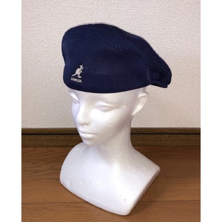 カンゴール(KANGOL)のM 美品 KANGOL トロピック ハンチングキャップ ベレー帽 ネイビー 紺(ハンチング/ベレー帽)
