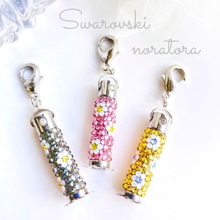 スワロフスキー(SWAROVSKI)のアロマポット　アロマ　スワロフスキー  ディフューザー　花柄　バッグチャーム(アロマポット/アロマランプ/芳香器)