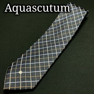 アクアスキュータム(AQUA SCUTUM)のアクアスキュータム ロゴチェック ネイビー ネクタイ A106-X02(ネクタイ)