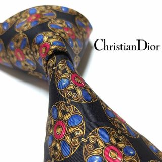 クリスチャンディオール(Christian Dior)のクリスチャンディオール　ネクタイ　小紋柄　総柄　高級シルク　古着コーデ　光沢感(ネクタイ)