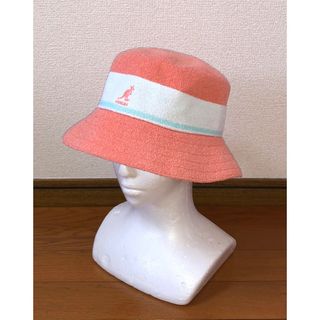 カンゴール(KANGOL)のL 新品 KANGOL メトロハット バケットハット ストライプ ピンク 白(ハット)