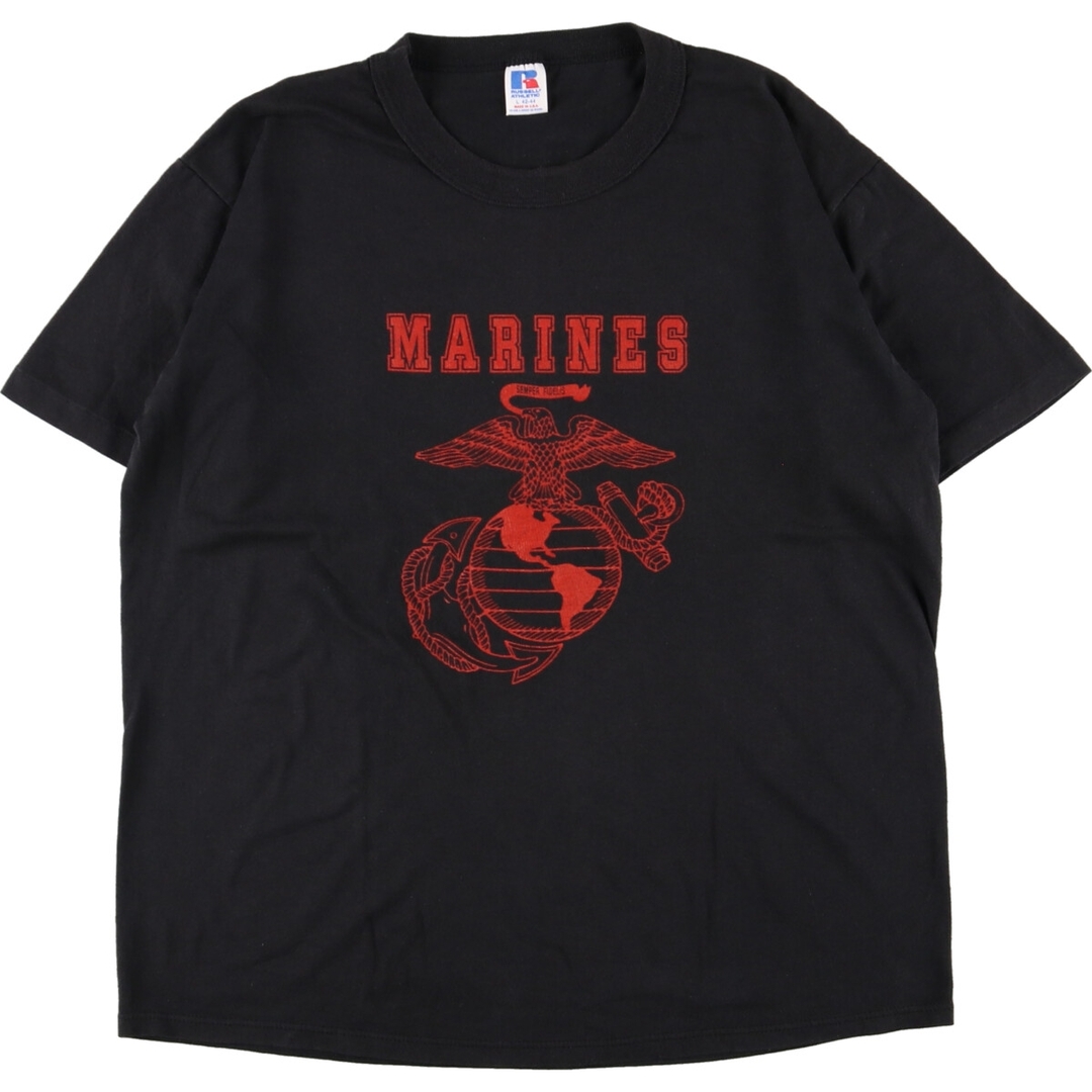 90年代 ラッセル Russell MARINES 海兵隊 プリントTシャツ USA製 メンズL ヴィンテージ /eaa358071