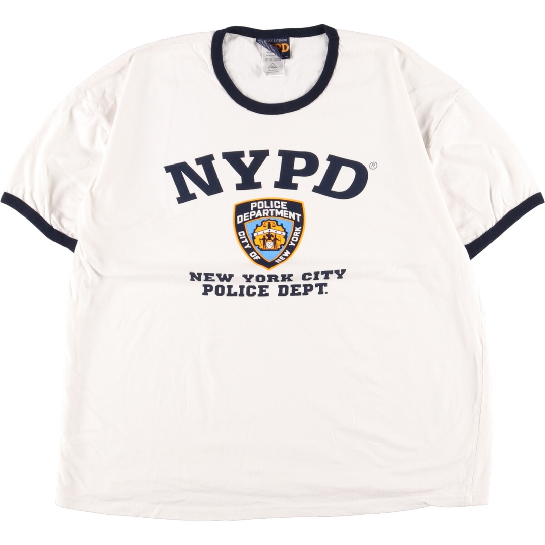 NYPD ニューヨーク市警察 リンガー プリントTシャツ メンズXXL /eaa313681