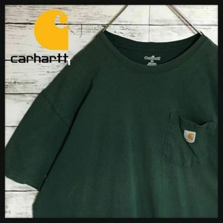 カーハート(carhartt)の【激レアメキシコ製ビンテージ】カーハート　半袖ポケットTシャツ　緑色　K121(Tシャツ/カットソー(半袖/袖なし))