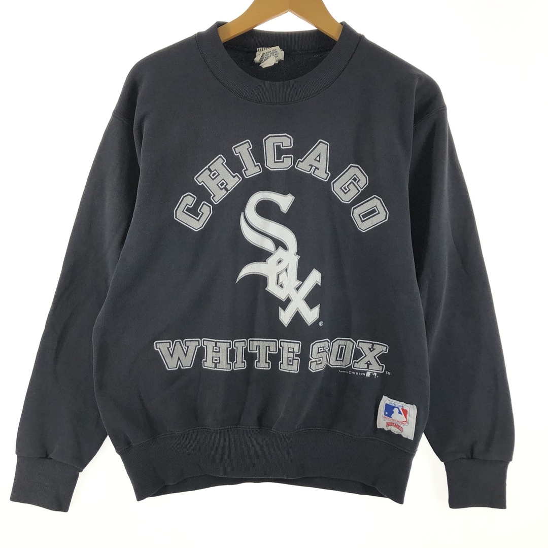 90年代 NUTMEG MLB CHICAGO WHITE SOX シカゴホワイトソックス プリントスウェットシャツ トレーナー USA製 メンズM ヴィンテージ /eaa344943