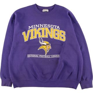 リー(Lee)の古着 90年代 リー Lee NFL MINNESOTA VIKINGS ミネソタバイキングス プリントスウェットシャツ トレーナー USA製 メンズXL ヴィンテージ /eaa330457(スウェット)