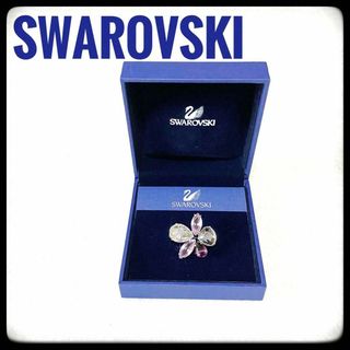 スワロフスキー(SWAROVSKI)の♡まにまに様専用♡ SWAROVSKI スワロフスキー 花柄 ブローチ ピンク(ブローチ/コサージュ)