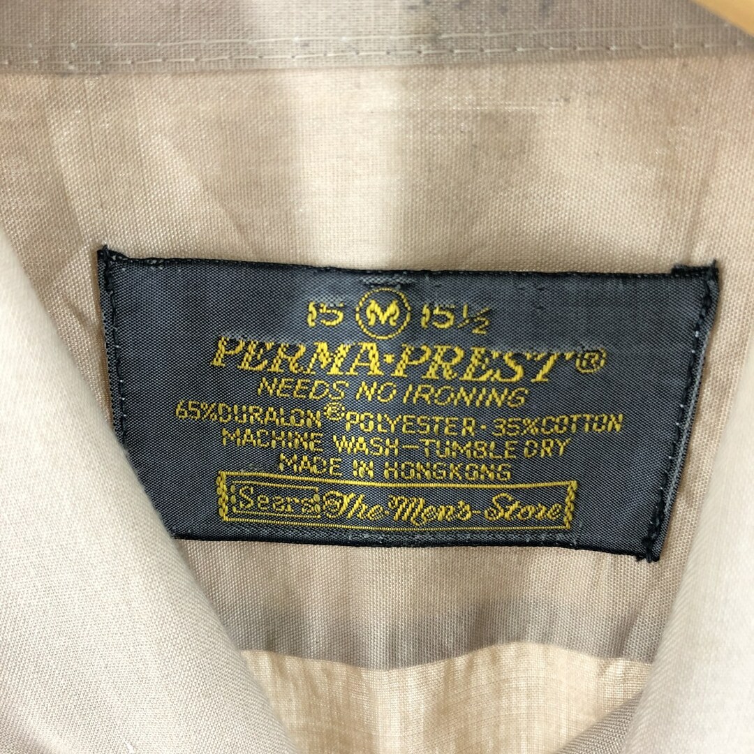 古着 70年代 シアーズ Sears PREMA-PREST 半袖 ボタンダウンシャツ メンズM ヴィンテージ /eaa358023