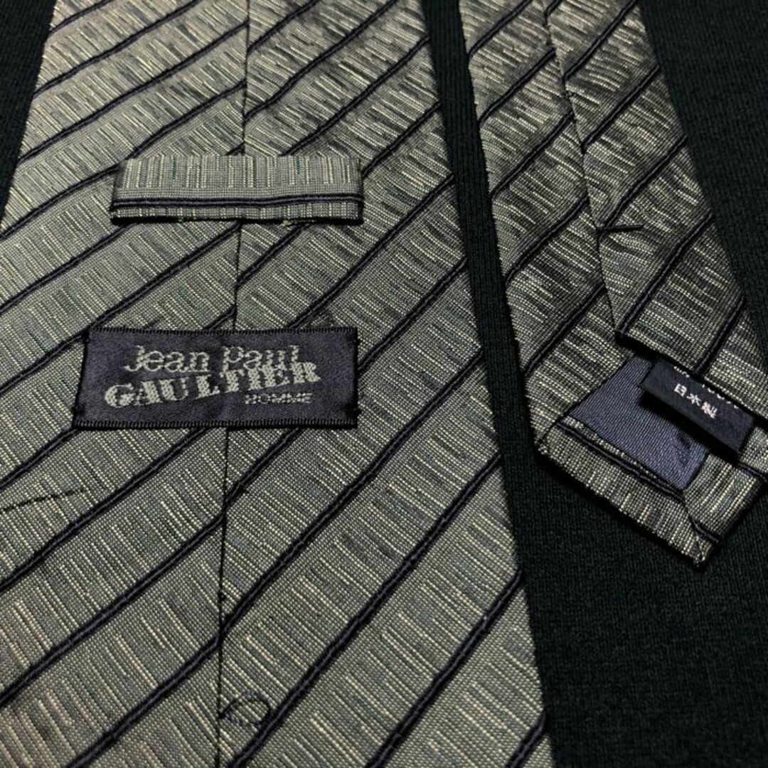 Jean-Paul GAULTIER(ジャンポールゴルチエ)のジャンポールゴルチエ レジメンタル グリーン ネクタイ A106-Y09 メンズのファッション小物(ネクタイ)の商品写真