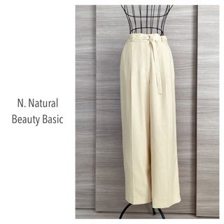 エヌナチュラルビューティーベーシック(N.Natural beauty basic)の22ss◇エヌナチュラルビューティーベーシック　スタッズベルト付テーパードパンツ(カジュアルパンツ)